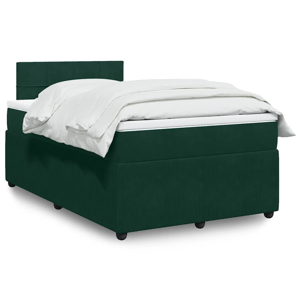 Box spring krevet s madracem tamnozeleni 120x200 cm baršunasti