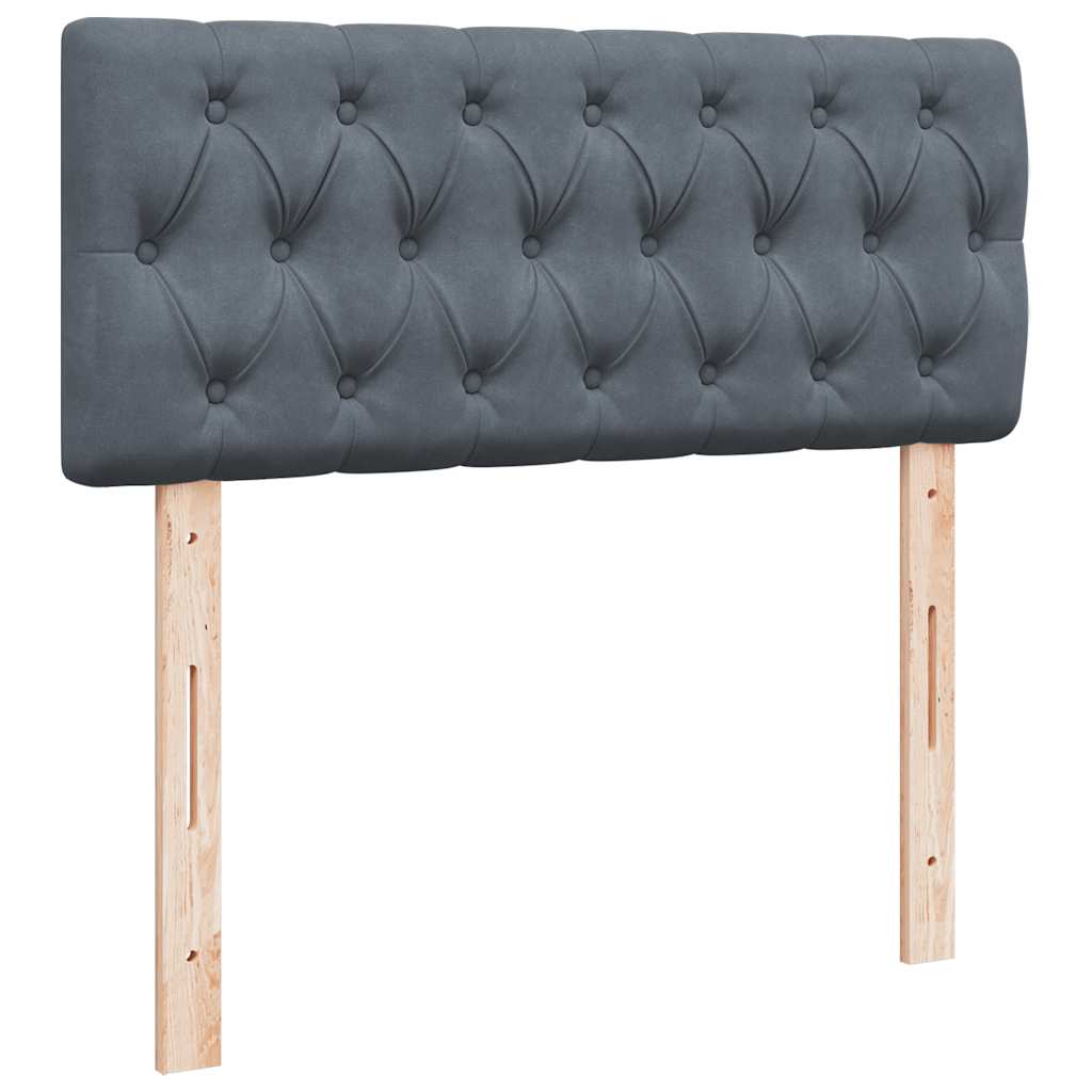 Box spring krevet s madracem tamnosivi 120 x 200 cm baršunasti