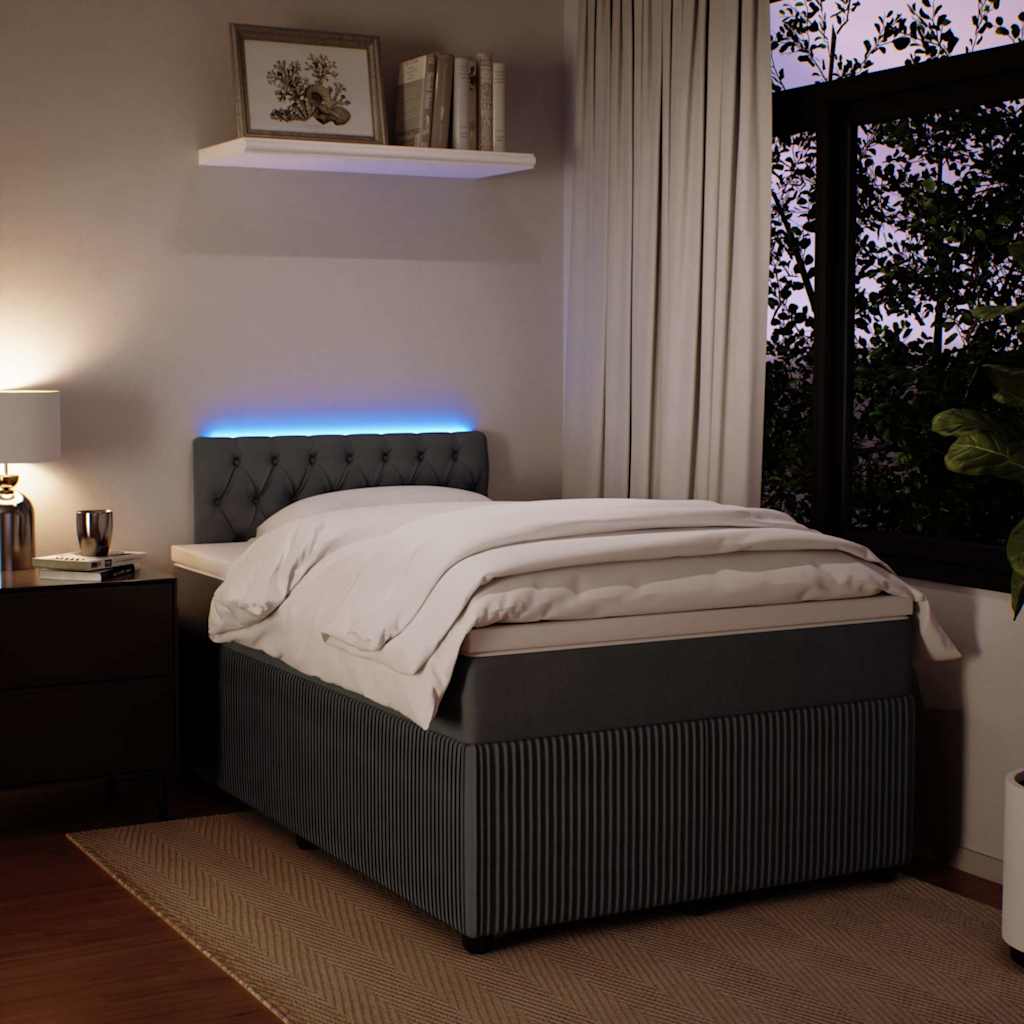 Box spring krevet s madracem tamnosivi 120 x 200 cm baršunasti