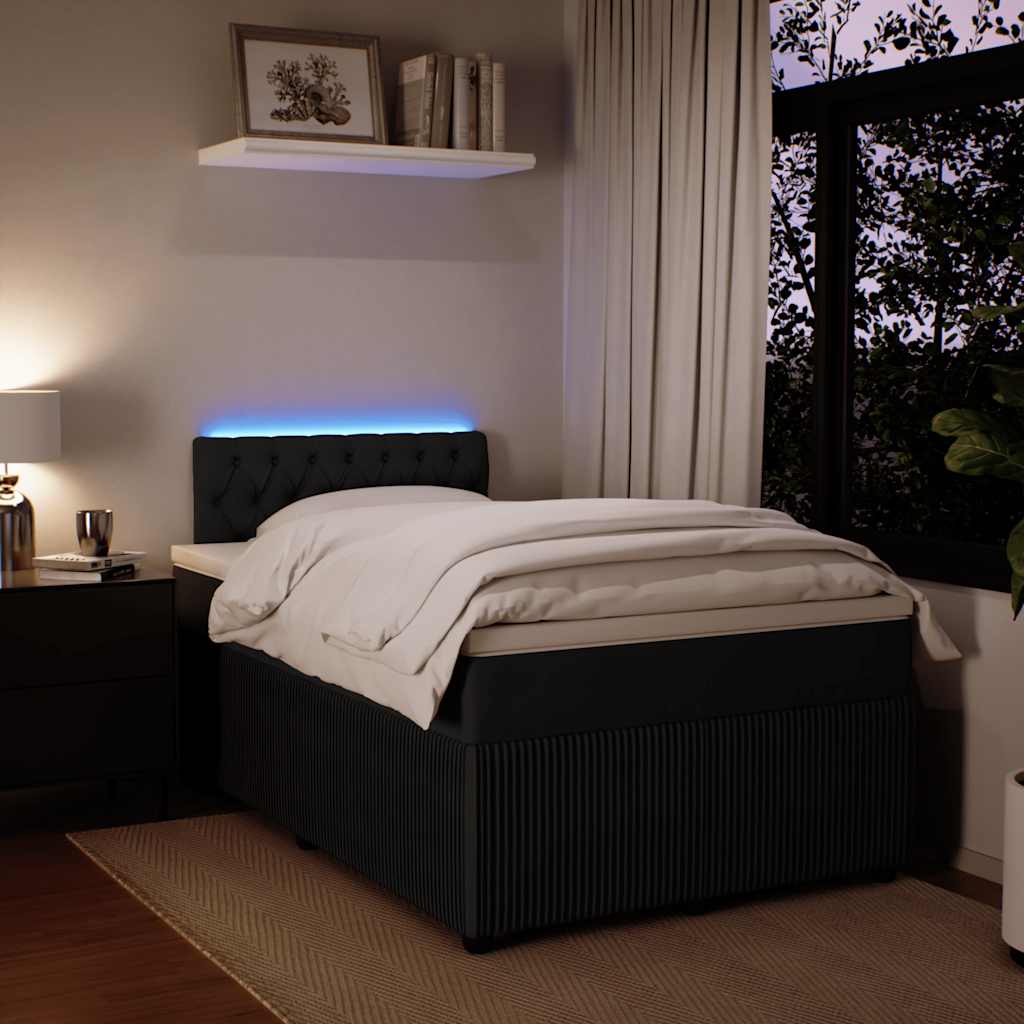 Box spring krevet s madracem crni 120 x 200 cm baršunasti
