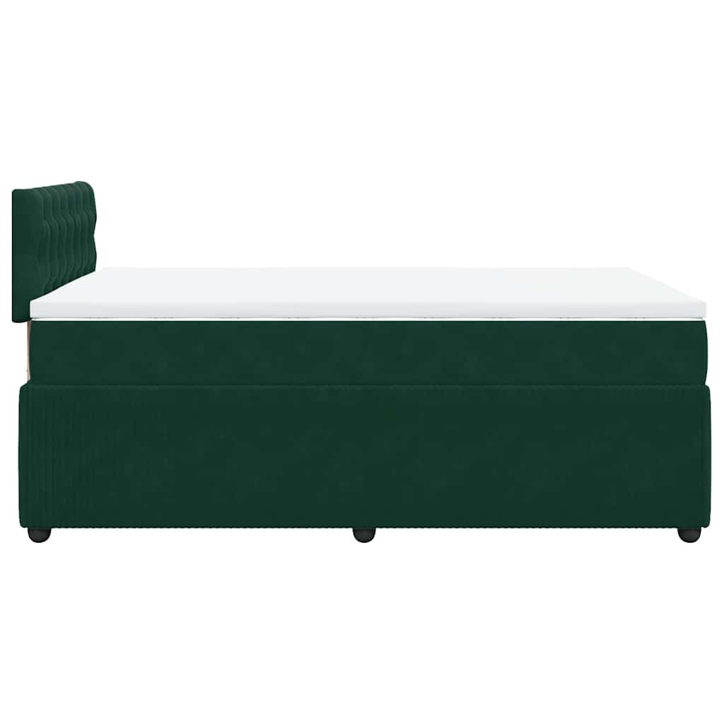 Box spring krevet s madracem tamnozeleni 120x200 cm baršunasti