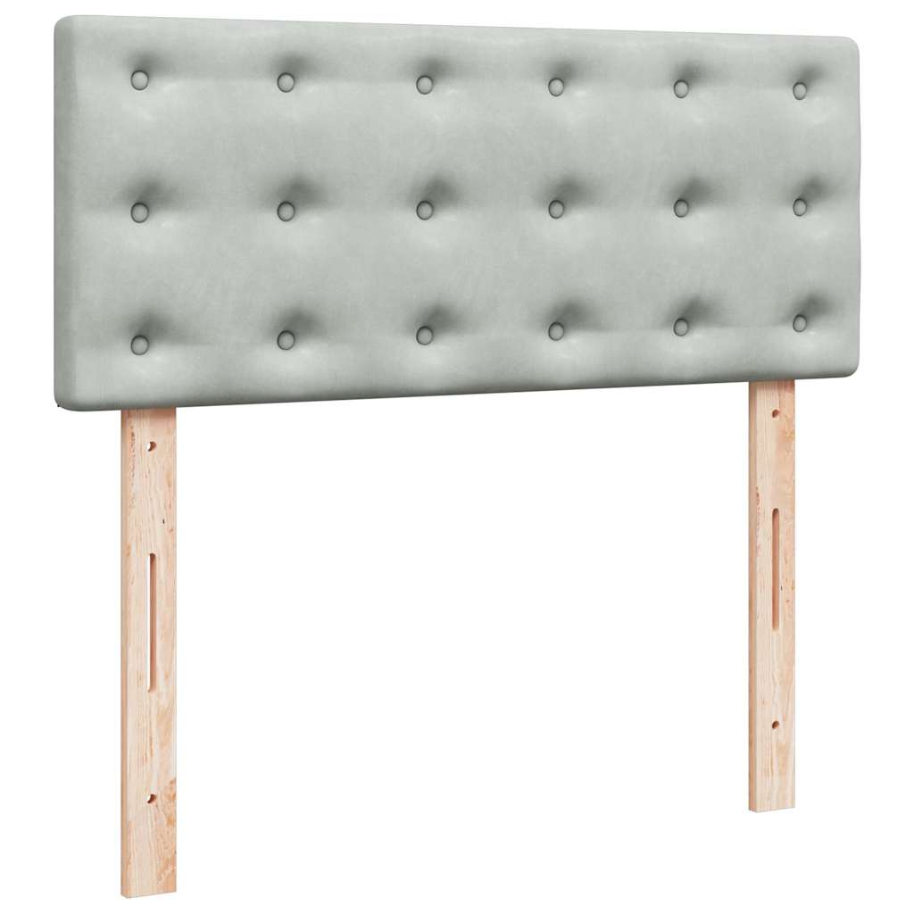 Box spring krevet s madracem svjetlosivi 120x200 cm baršunasti