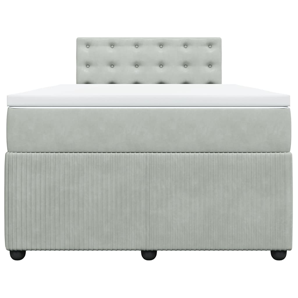 Box spring krevet s madracem svjetlosivi 120x200 cm baršunasti