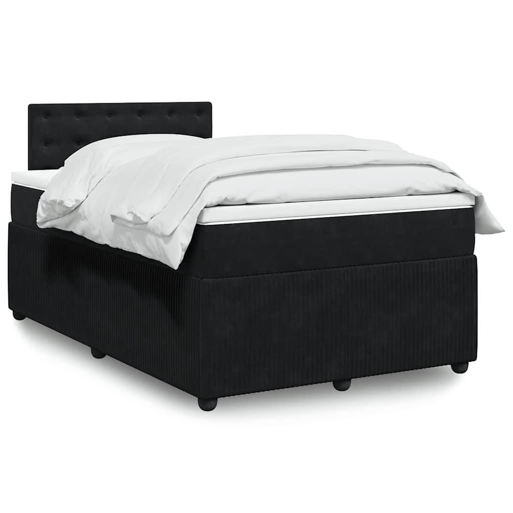 Box spring krevet s madracem crni 120 x 200 cm baršunasti