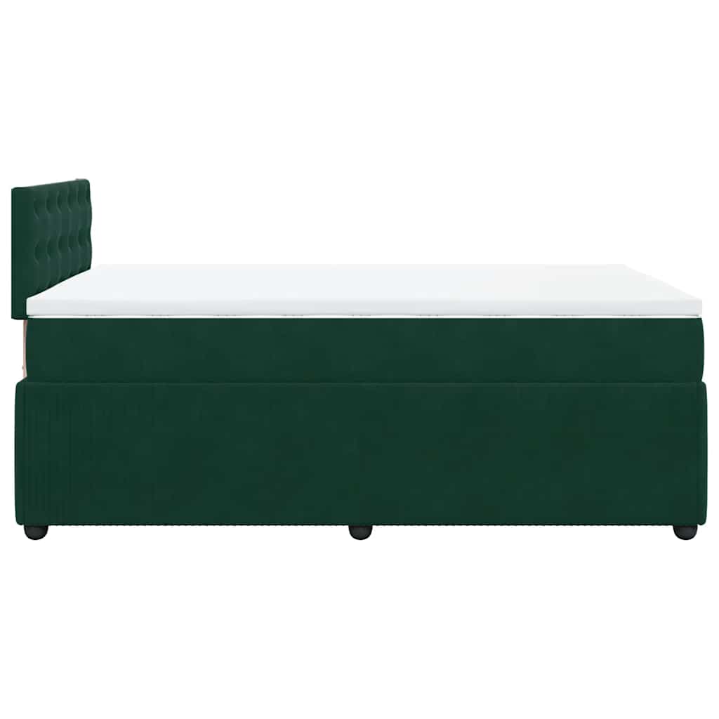 Box spring krevet s madracem tamnozeleni 120x200 cm baršunasti