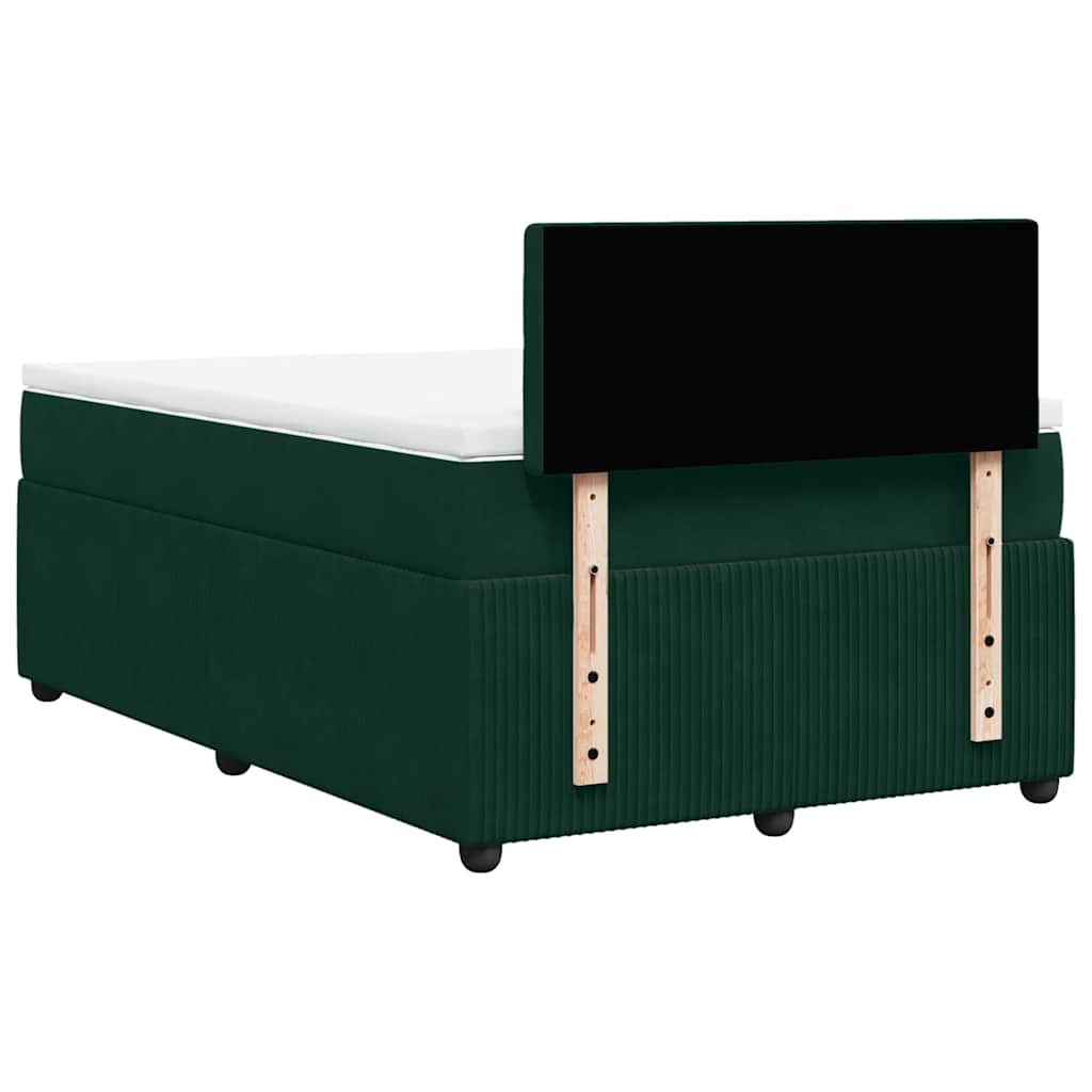 Box spring krevet s madracem tamnozeleni 120x200 cm baršunasti