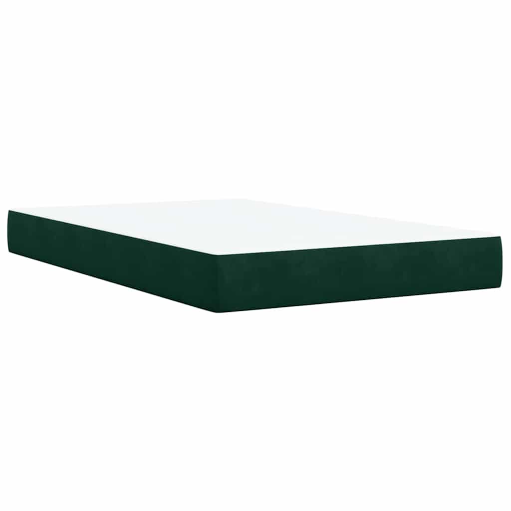 Box spring krevet s madracem tamnozeleni 120x200 cm baršunasti