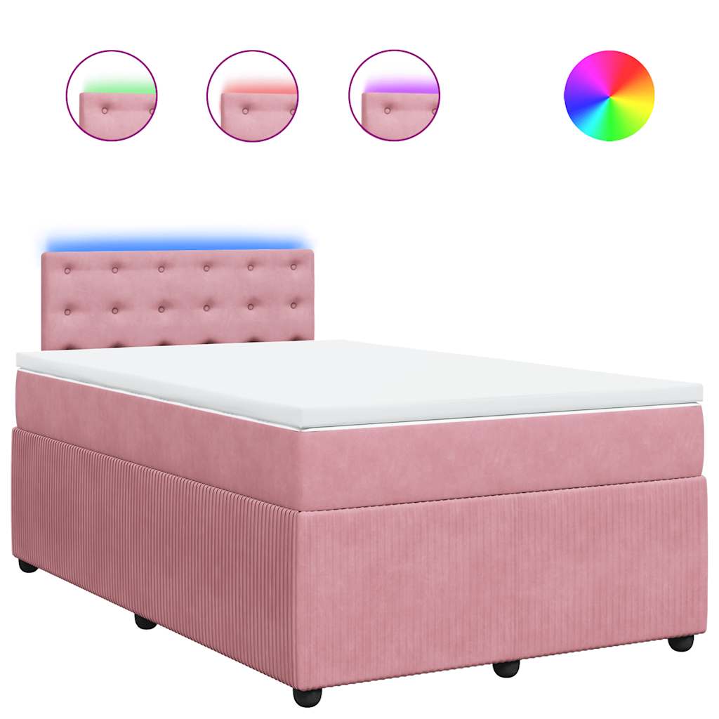 Box spring krevet s madracem ružičasti 120 x 200 cm baršunasti