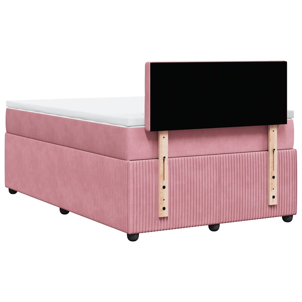 Box spring krevet s madracem ružičasti 120 x 200 cm baršunasti