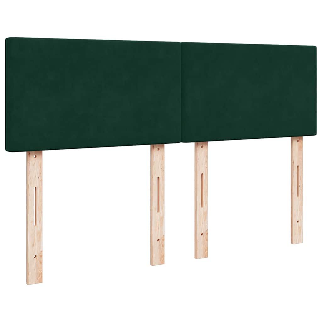 Krevet s oprugama i madracem tamnozeleni 140x190 cm baršunasti
