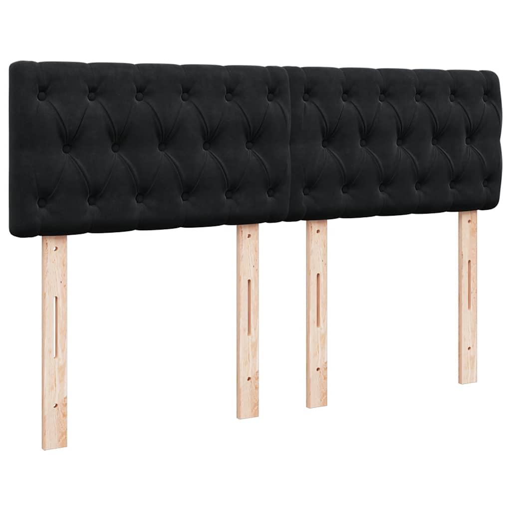 Krevet s oprugama i madracem crni 140 x 190 cm baršunasti