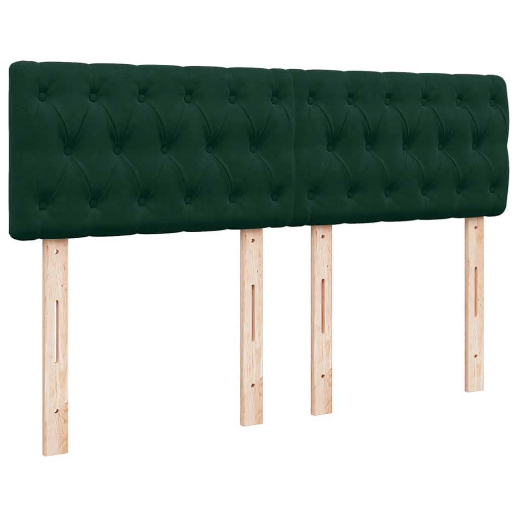 Krevet s oprugama i madracem tamnozeleni 140x190 cm baršunasti
