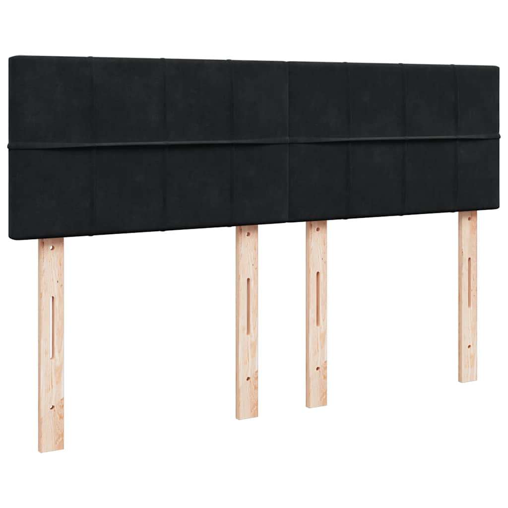 Krevet s oprugama i madracem crni 140x200 cm baršunasti