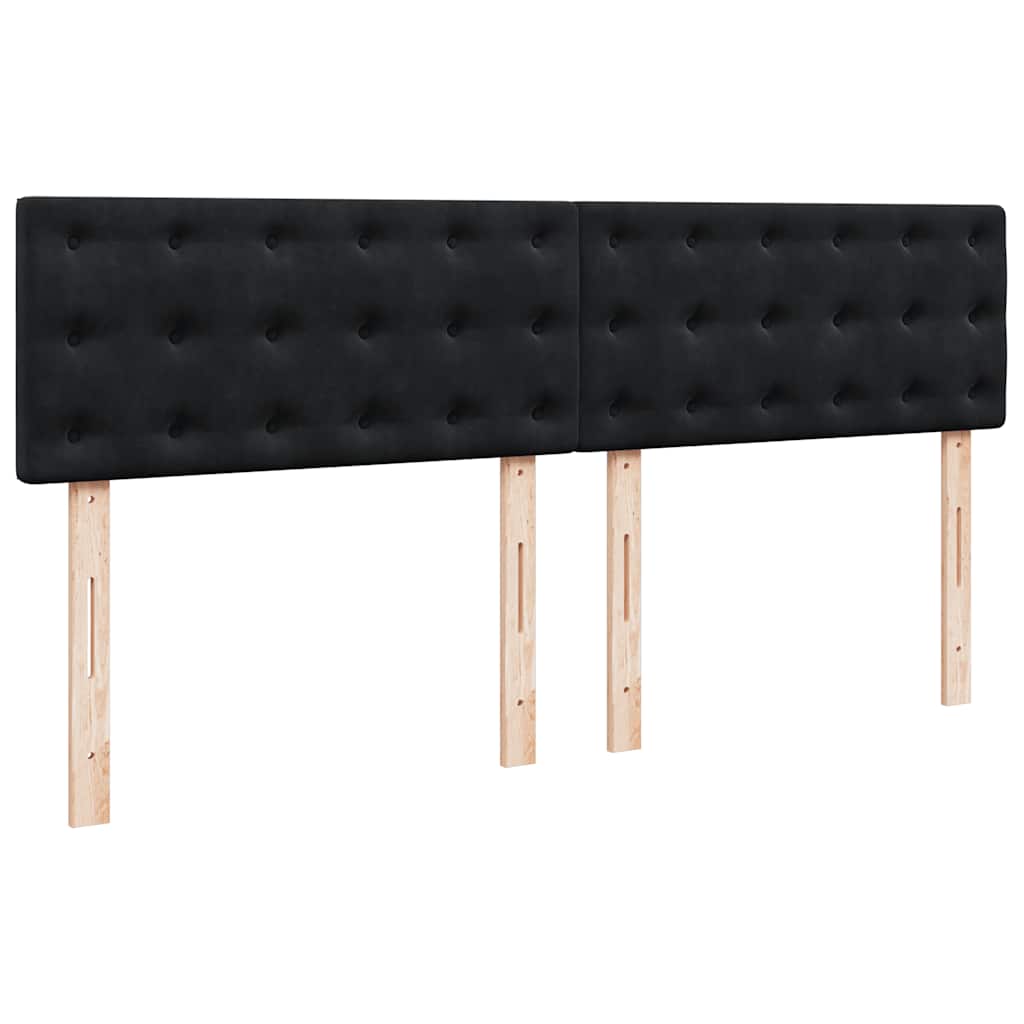 Krevet s oprugama i madracem crni 180x200 cm baršunasti