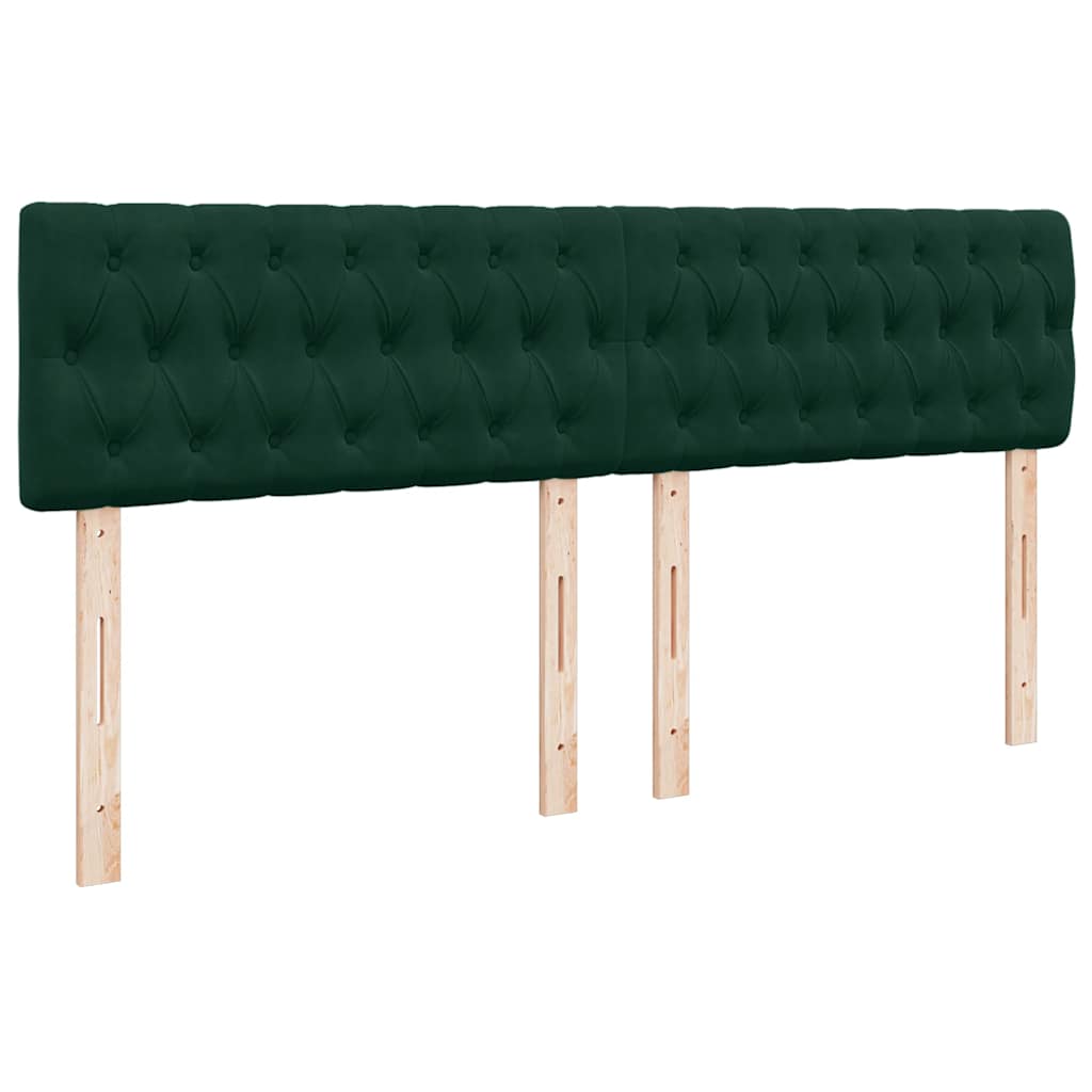 Krevet s oprugama i madracem tamnozeleni 200x200 cm baršunasti