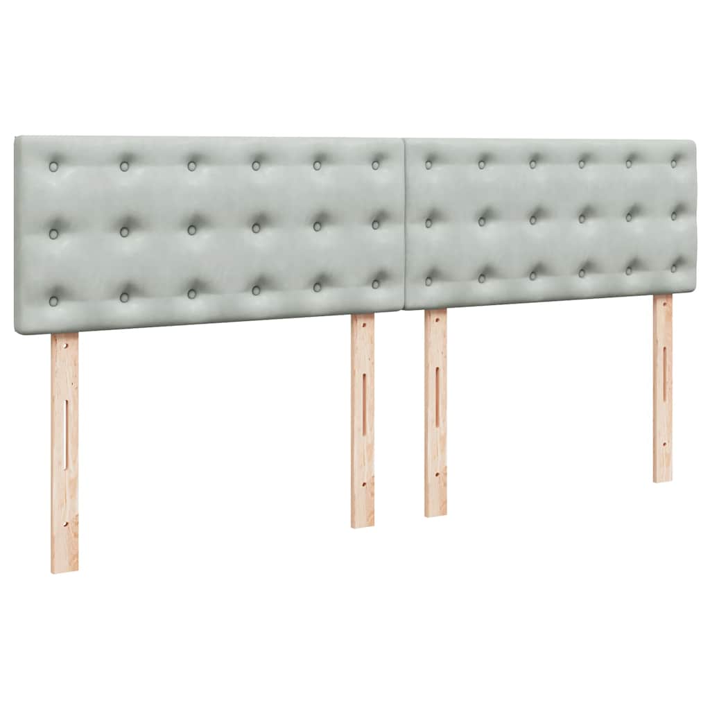 Krevet s oprugama i madracem svjetlosivi 200x200 cm baršunasti