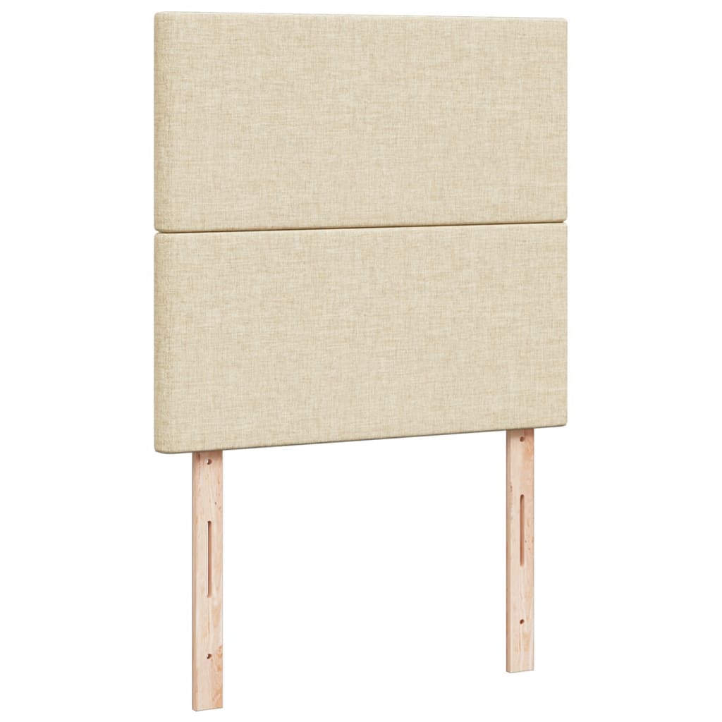 Krevet s oprugama i madracem krem 90 x 190 cm od tkanine
