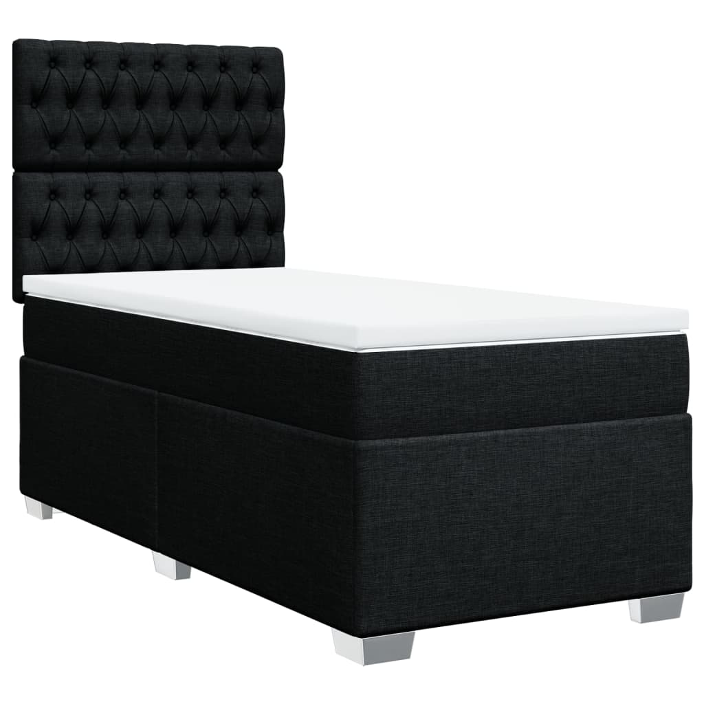 Box spring krevet s madracem crni 90x190 cm od tkanine