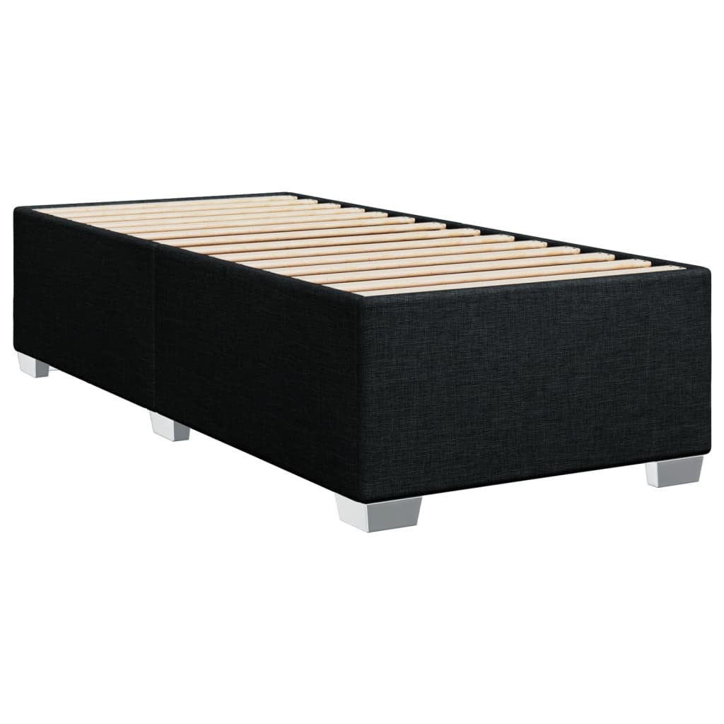Krevet s oprugama i madracem crni 90x200 cm od tkanine
