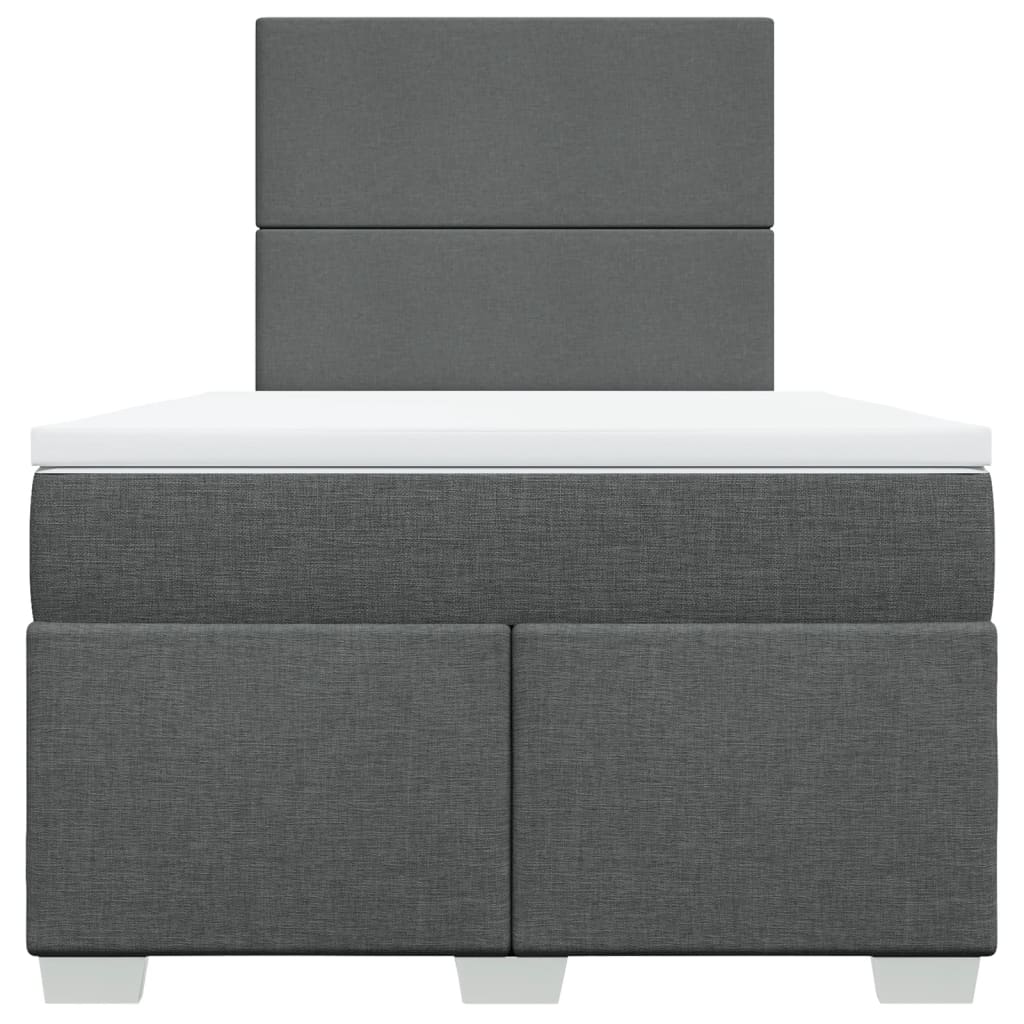 Krevet box spring s madracem tamnosivi 120 x 190 cm tkanina