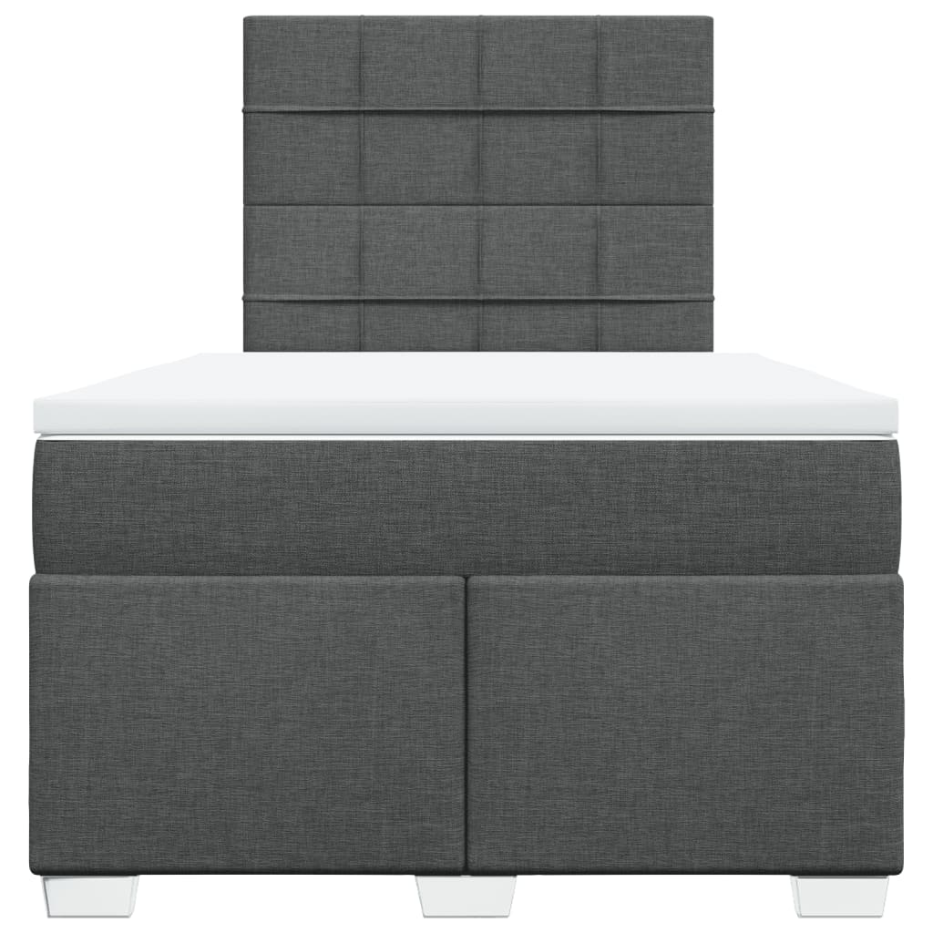 Krevet box spring s madracem tamnosivi 120 x 190 cm tkanina