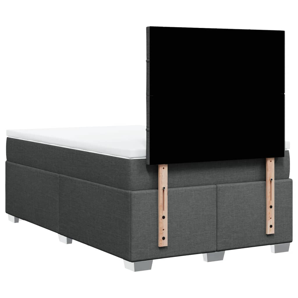 Krevet box spring s madracem tamnosivi 120 x 190 cm tkanina