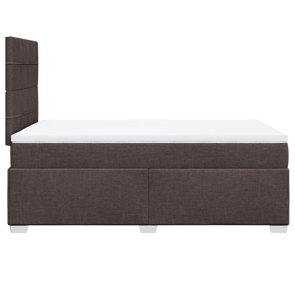 Krevet box spring s madracem tamnosmeđi 120 x 190 cm od tkanine
