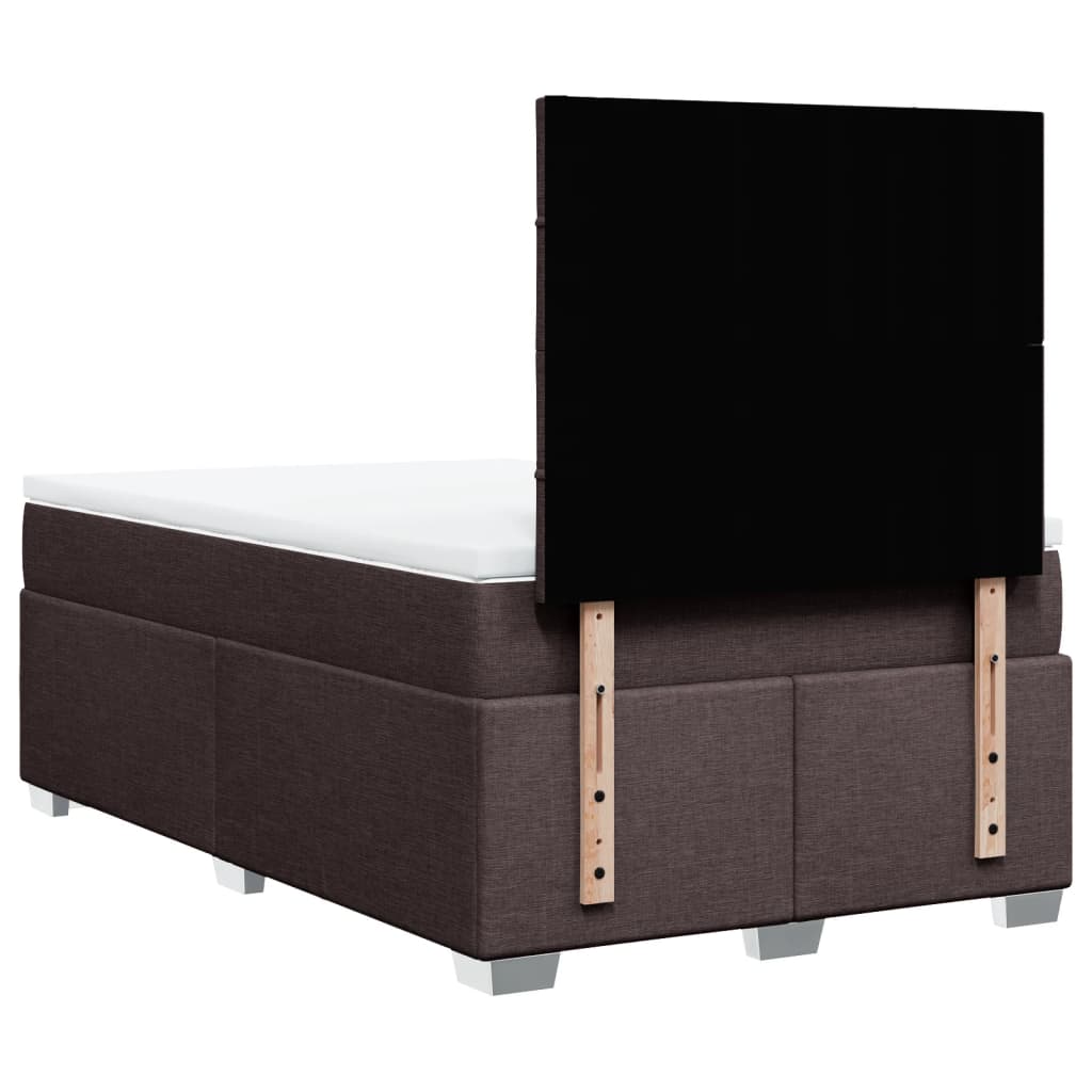 Krevet box spring s madracem tamnosmeđi 120 x 190 cm od tkanine