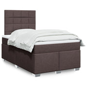 Krevet box spring s madracem tamnosmeđi 120 x 190 cm od tkanine