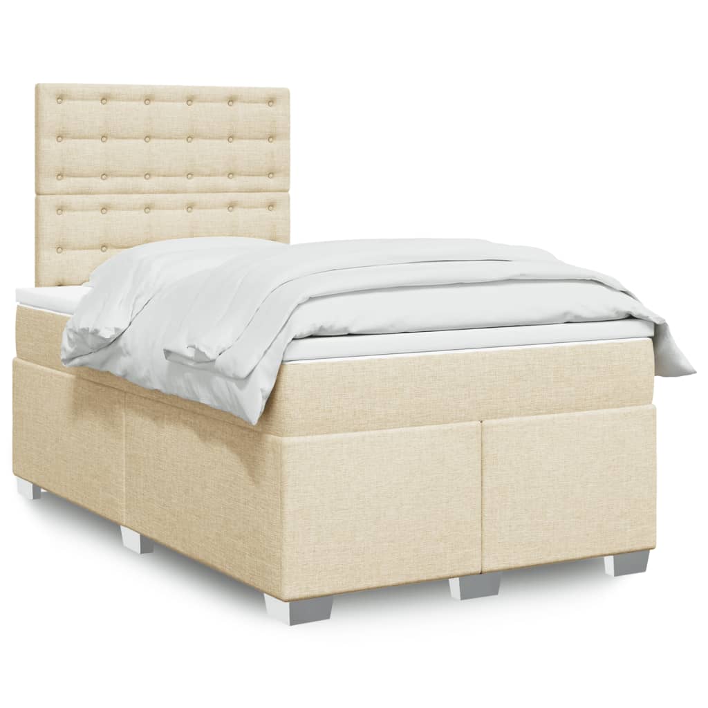 Krevet box spring s madracem krem 120 x 190 cm od tkanine