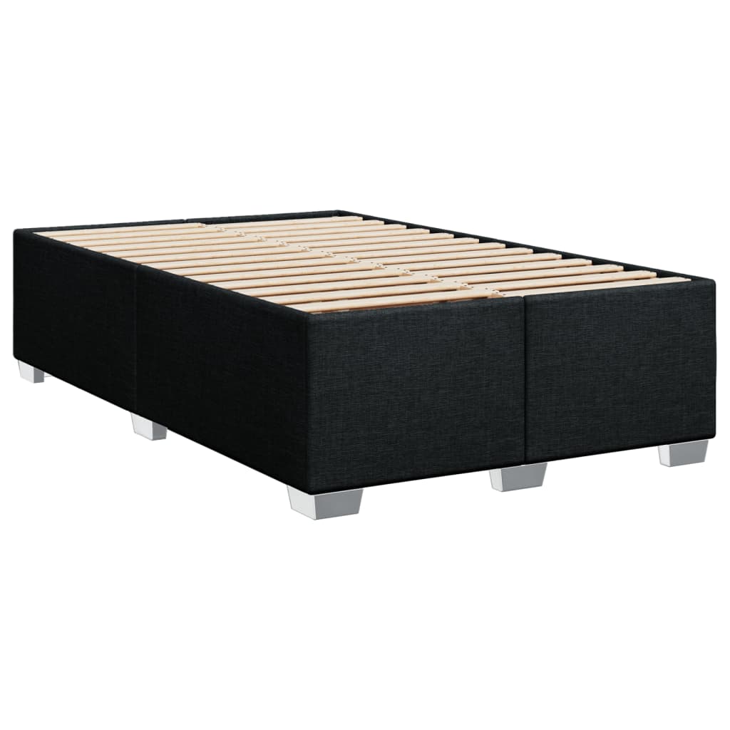 Krevet s oprugama i madracem crni 120 x 200cm od tkanine