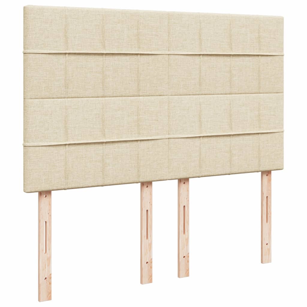 Krevet s oprugama i madracem krem 140 x 190 cm od tkanine