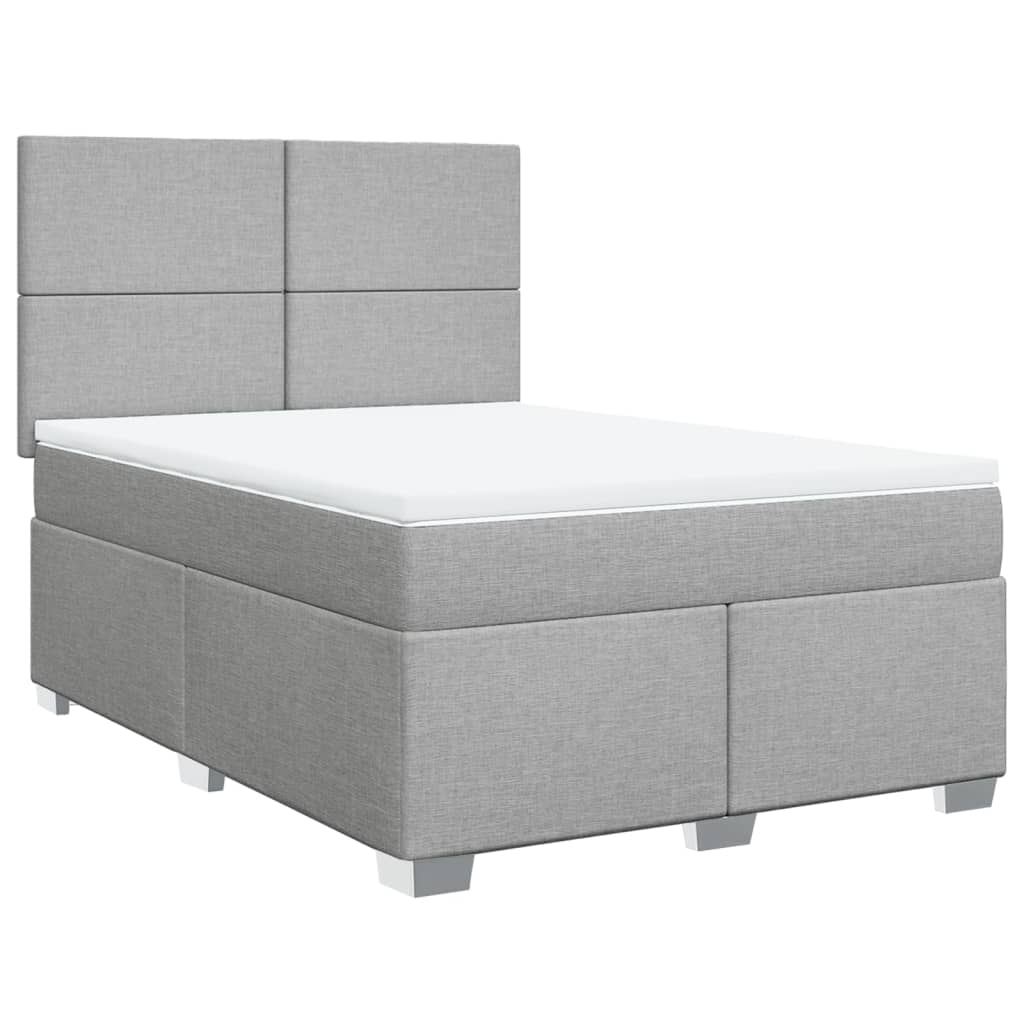 Krevet box spring s madracem svjetlosiva 160x200 cm tkanina