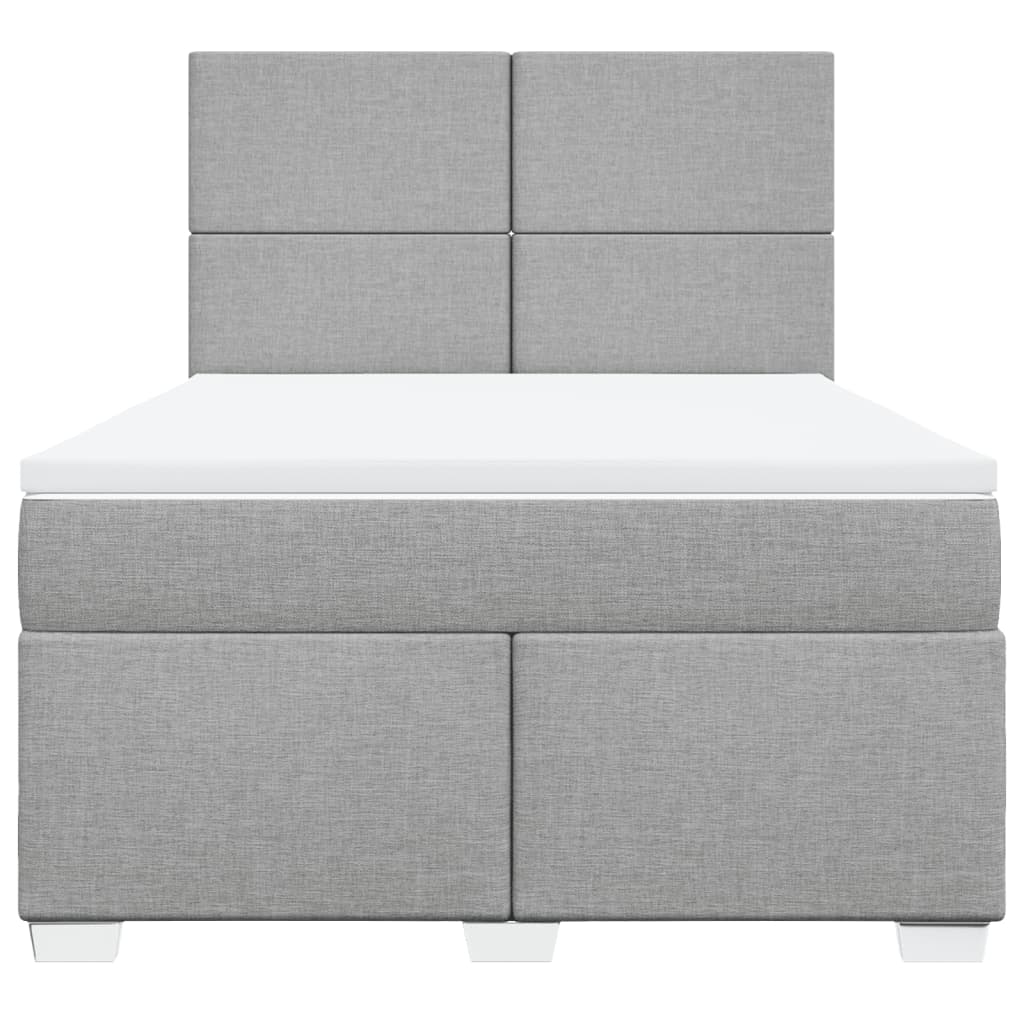 Krevet box spring s madracem svjetlosiva 160x200 cm tkanina