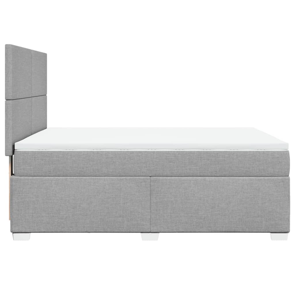 Krevet box spring s madracem svjetlosiva 160x200 cm tkanina