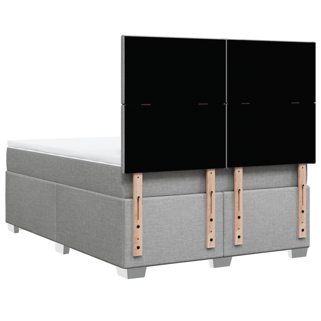 Krevet box spring s madracem svjetlosiva 160x200 cm tkanina