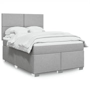 Krevet box spring s madracem svjetlosiva 160x200 cm tkanina
