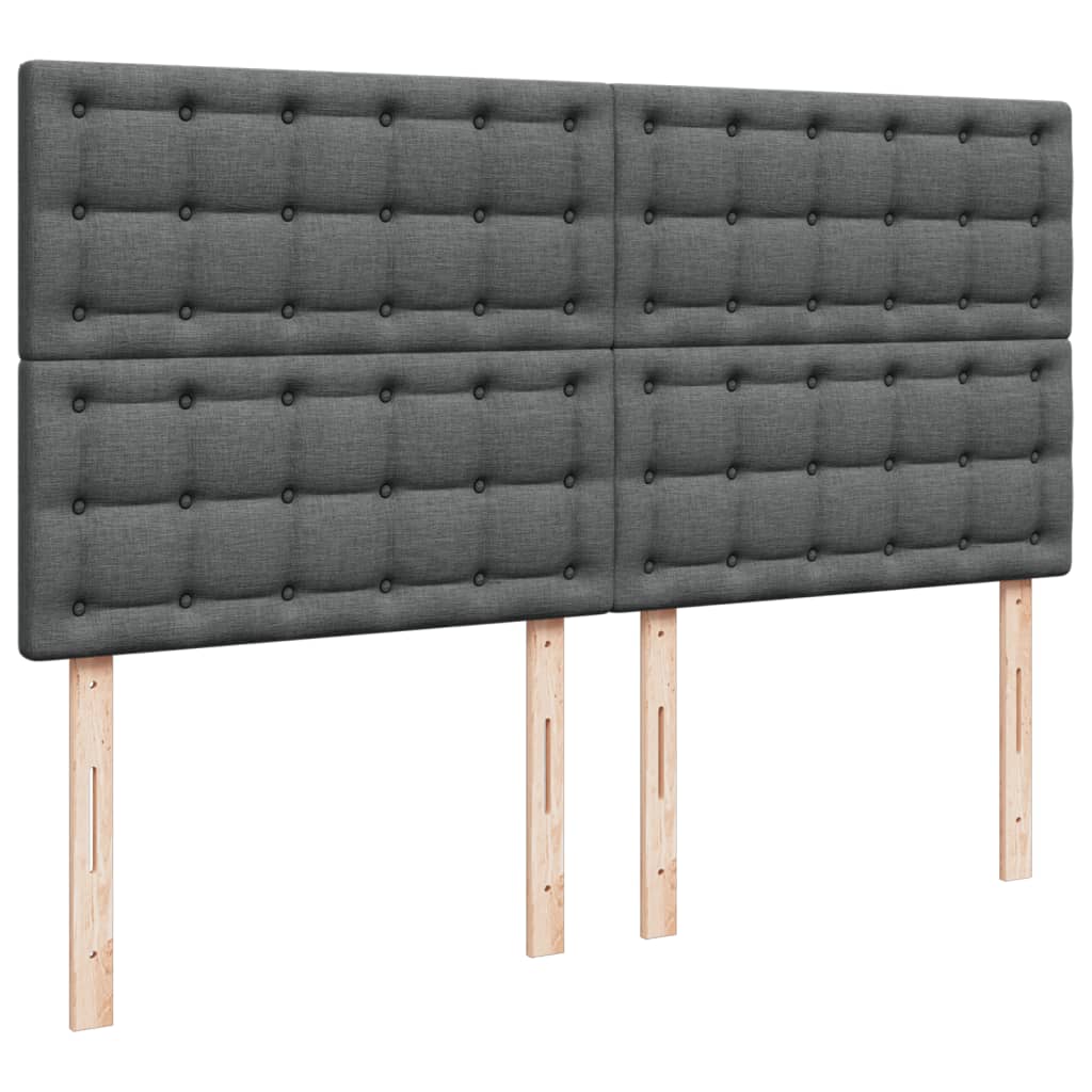 Krevet s oprugama i madracem tamnosivi 200 x 200 cm od tkanine