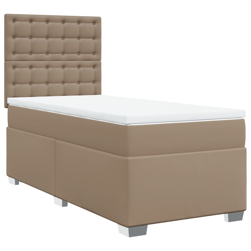 Krevet s oprugama i madrac cappuccino 80x200 cm od umjetne kože