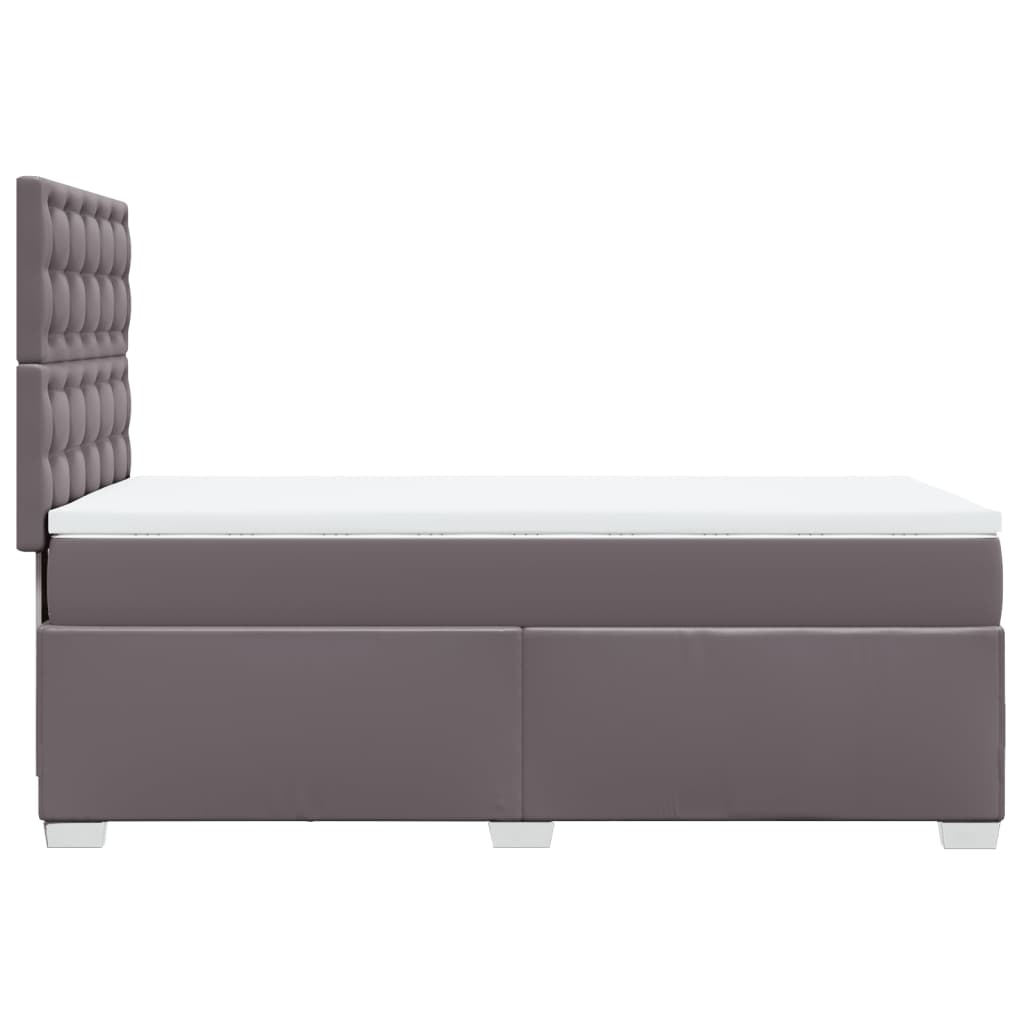 Krevet s oprugama i madracem sivi 100x200 cm od umjetne kože
