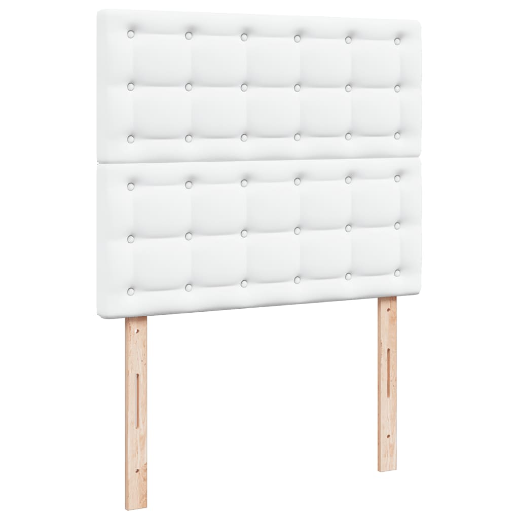 Krevet s oprugama i madracem bijeli 120x200 cm od umjetne kože