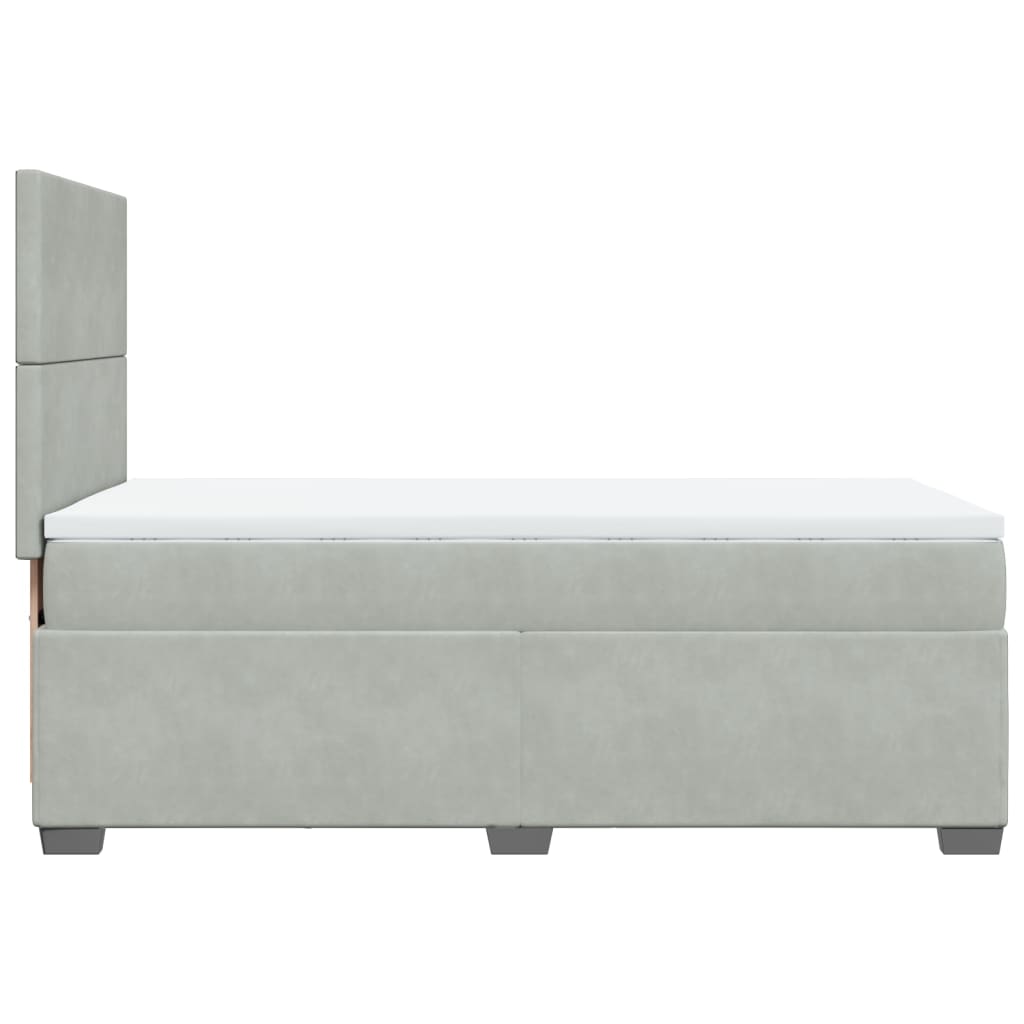 Box spring krevet s madracem svjetlosivi 80 x 200 cm baršunasti