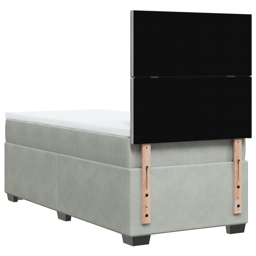 Box spring krevet s madracem svjetlosivi 80 x 200 cm baršunasti