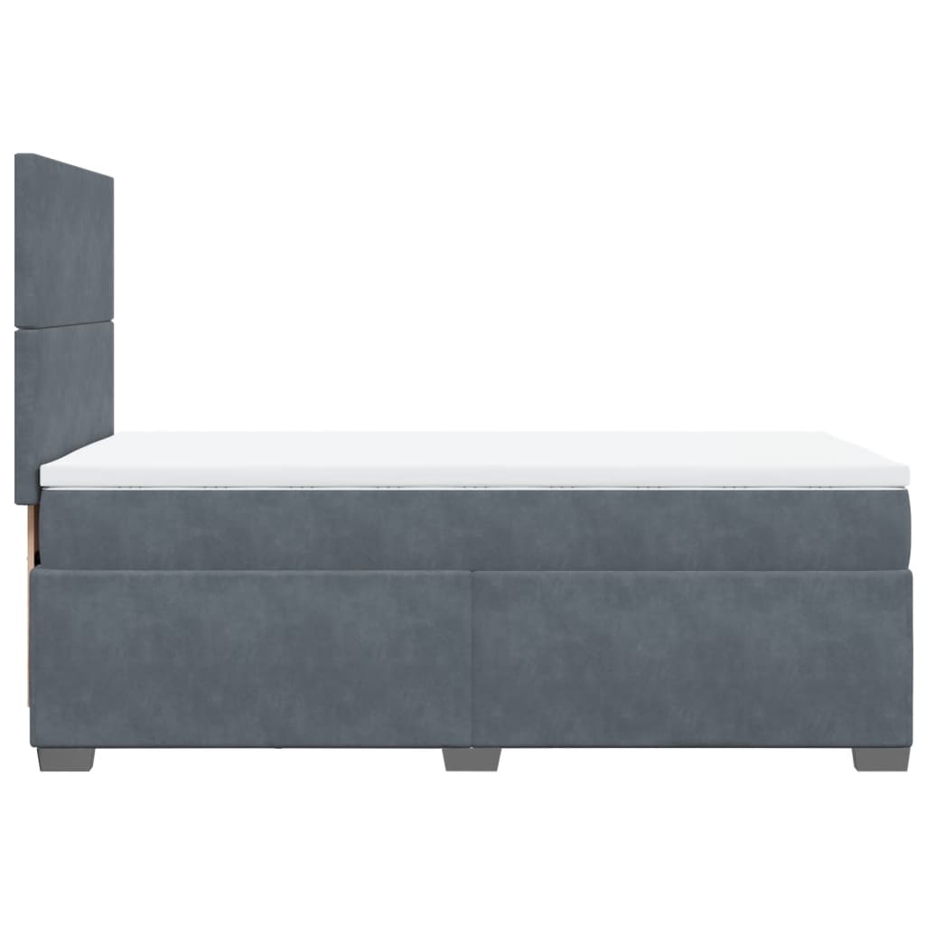 Box spring krevet s madracem tamnosivi 80 x 200 cm baršunasti