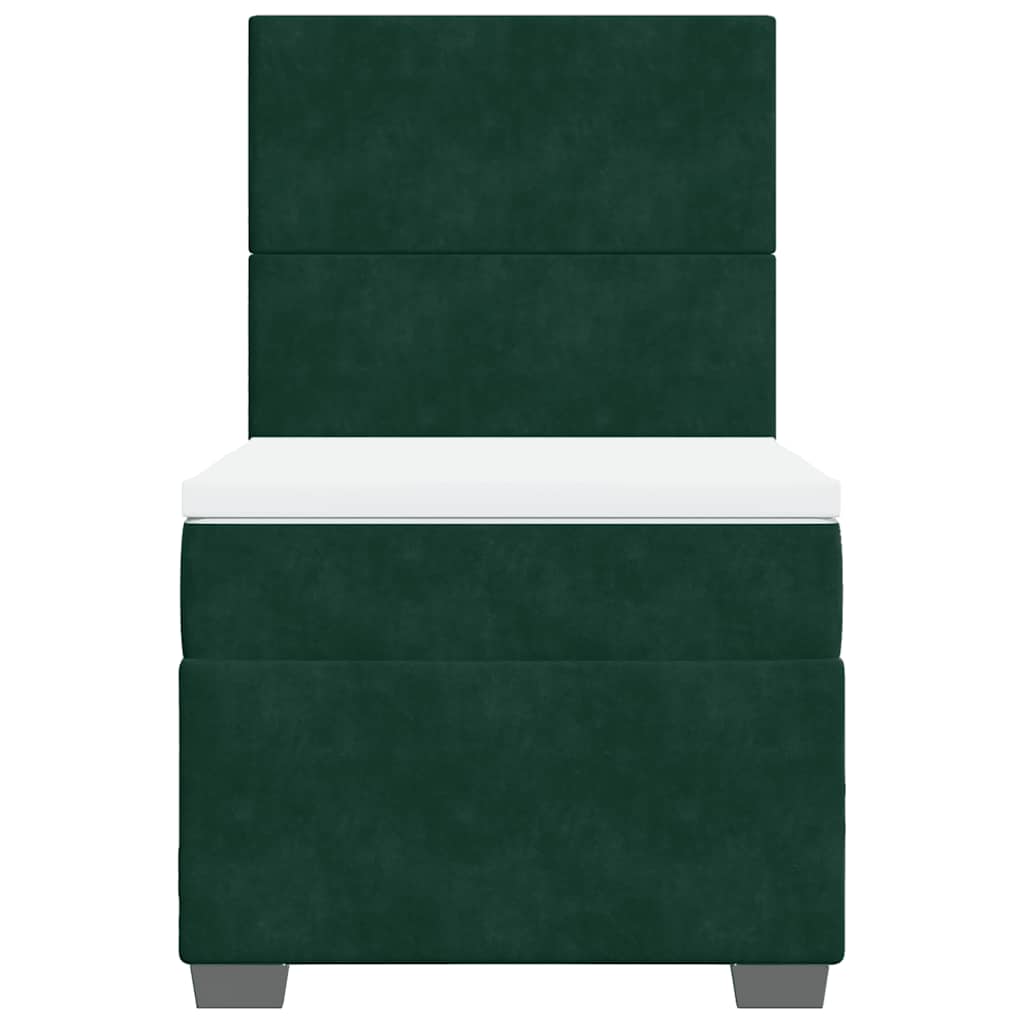 Box spring krevet s madracem tamnozeleni 80 x 200 cm baršunasti