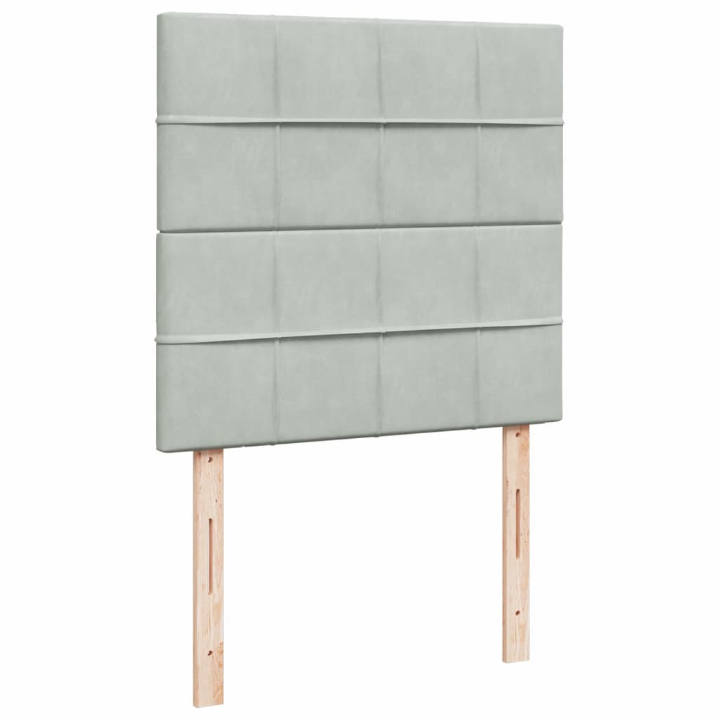 Box spring krevet s madracem svjetlosivi 80 x 200 cm baršunasti