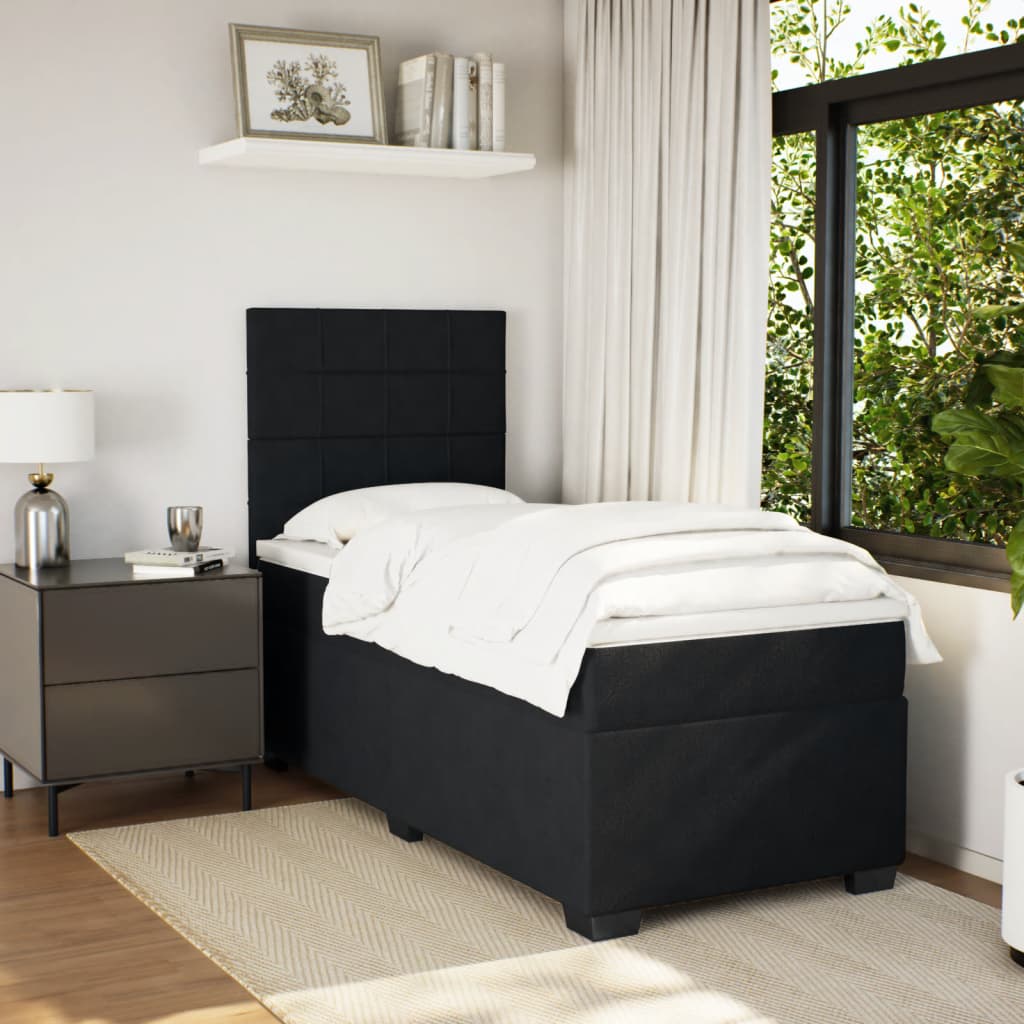 Box spring krevet s madracem crni 80 x 200 cm baršunasti