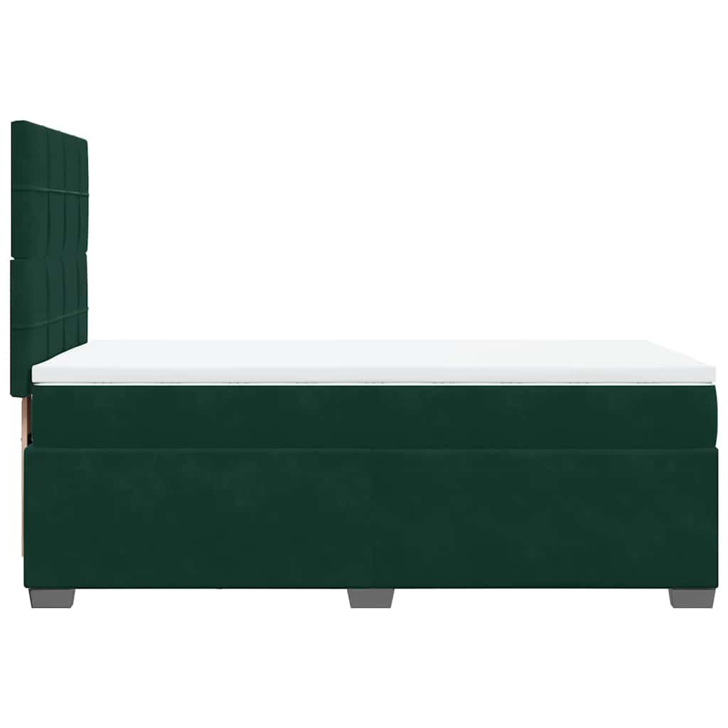 Box spring krevet s madracem tamnozeleni 80 x 200 cm baršunasti