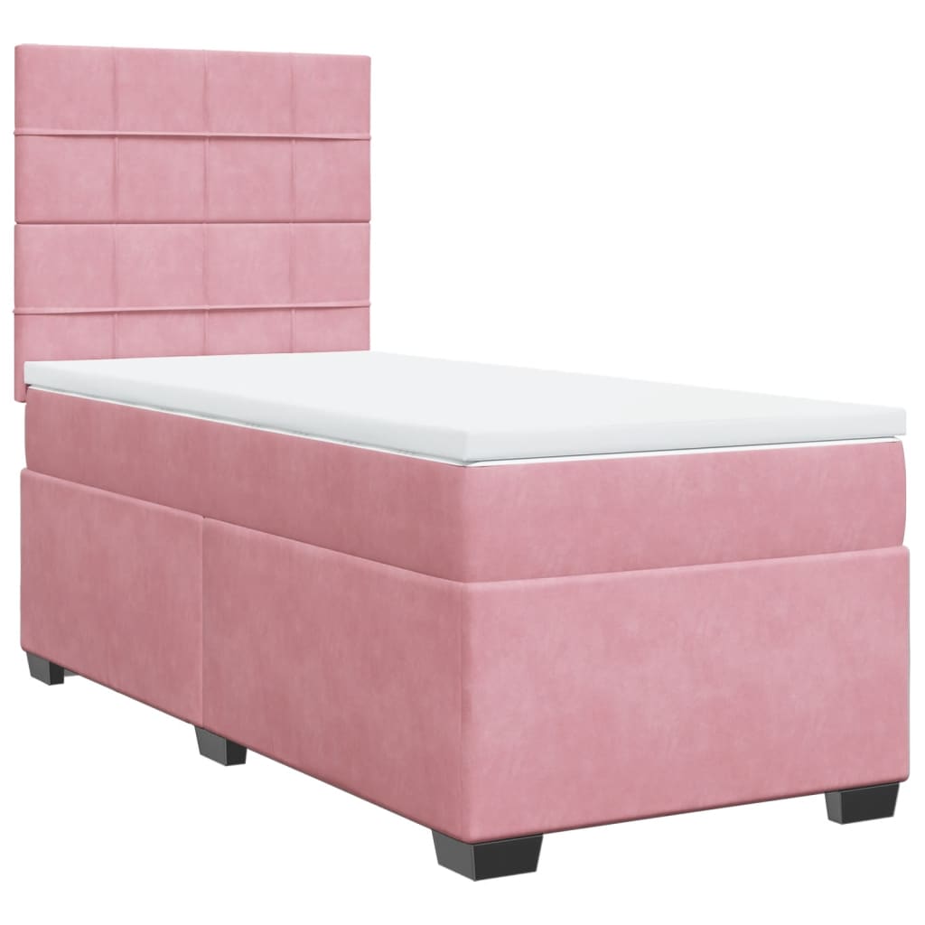 Box spring krevet s madracem ružičasti 80 x 200 cm baršunasti