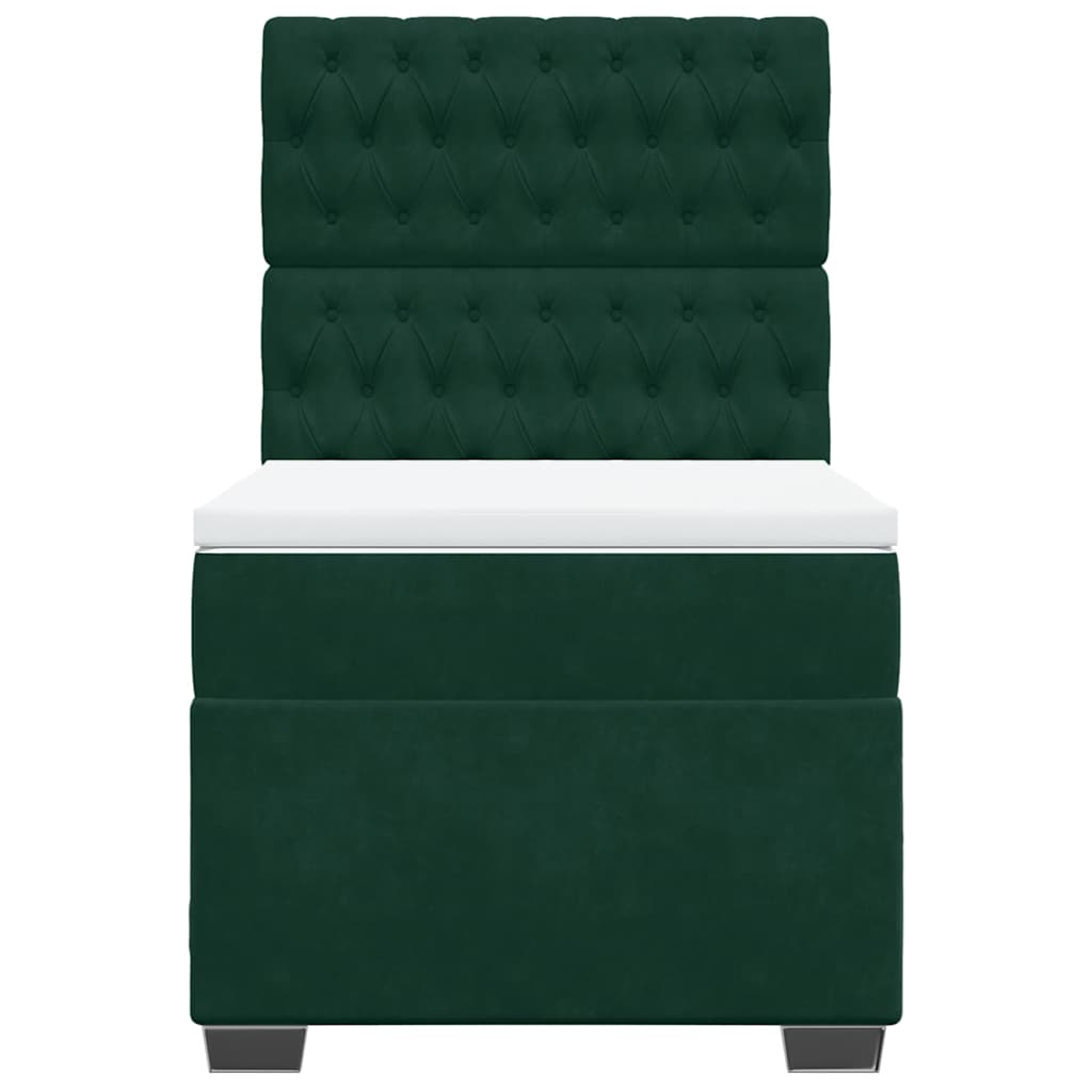 Box spring krevet s madracem tamnozeleni 80 x 200 cm baršunasti